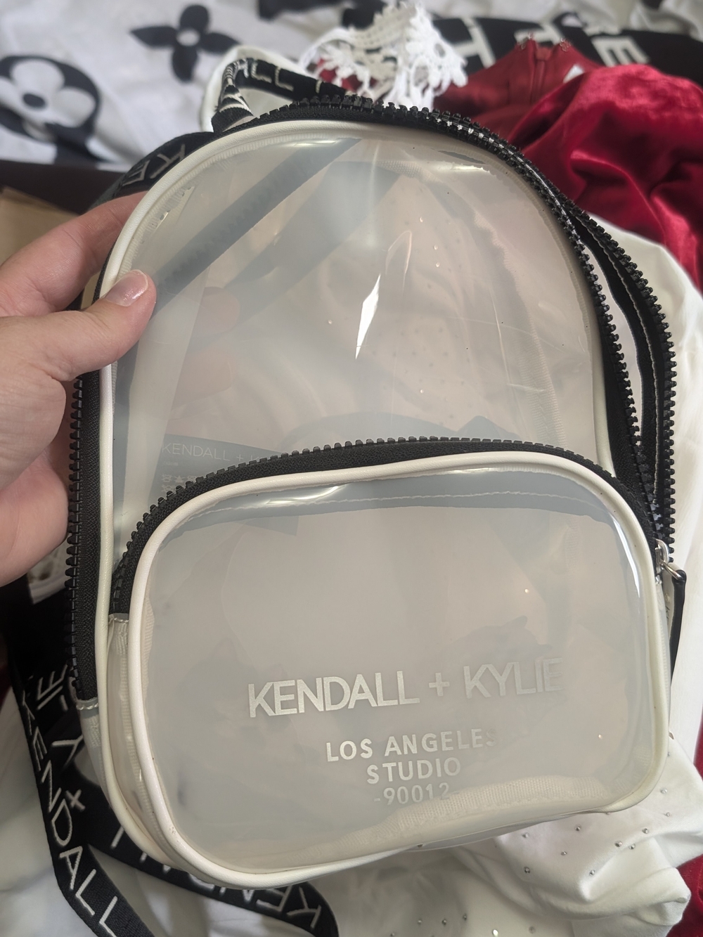 Kendall & Kylie Clear White-Trim Mini Backpack